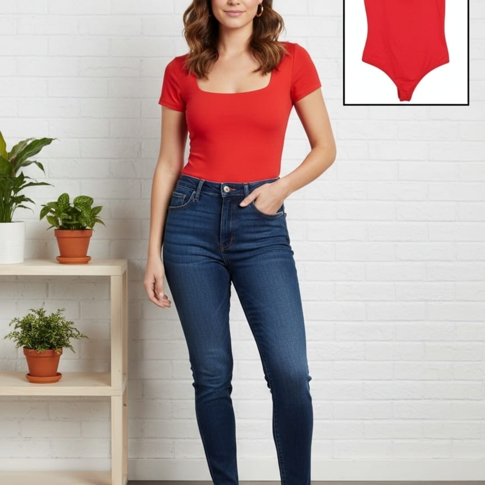 Free People Scarlet Square Neck Bodysuit